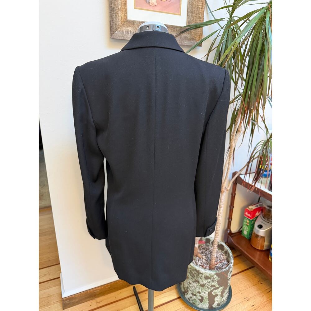 Vintage Talbots Wool Longline Blazer Coat Jacket 3-Button Black Made in Japan - Picture 2 of 9